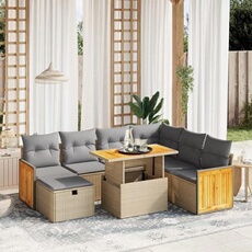 VIDAXL - Salon de Jardin - 8 pièces - Beige