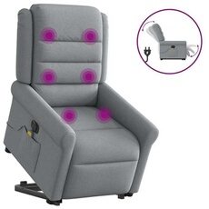 VIDAXL - Fauteuil de relaxation - Électrique - Inclinable et Massant - Gris Clair