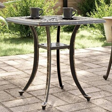 VIDAXL - Table de jardin - Aluminium moulé - Bronze - 53x53x53 cm