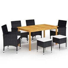 VIDAXL - Ensemble de Salle à Manger de Jardin - Bois Massif - 7 Pièces