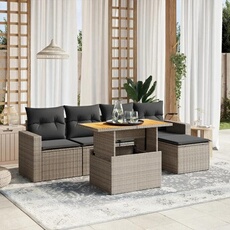 VIDAXL - Salon de Jardin - 6 Pièces - Gris