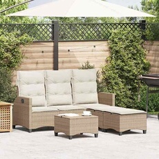 VIDAXL - Salon de jardin - 3 pièces - 3 personnes - Beige