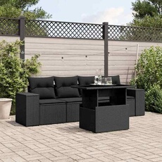 VIDAXL - Salon de jardin modulable - Résine tressée - 5 pièces - Noir - 62 x 55 x 69 cm