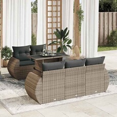 vidaXL - Salon de jardin - 6 places - Gris - 6 pièces