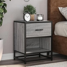 vidaXL - Table de chevet - Lot de 2 - Gris - 40x31x50 cm