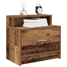 Vidaxl Tables De Chevet Avec Tiroir 2 Pcs Vieux Bois 51X31x47 Cm, Table D'appoint, Armoire De Lit, Table D'appoint Pour La 858683