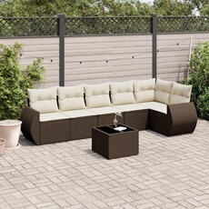 vidaXL - Salon de jardin modulable - Résine tressée - 6 personnes - Marron