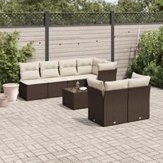 VIDAXL - Salon de jardin modulable - Rotin - Marron - 8 pièces