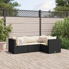 VIDAXL - Salon de jardin modulable - Résine tressée - 4 pièces - Noir - 63 x 63 x 57.5 cm