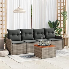 vidaXL - Salon de jardin - 4 places - 5 pièces - Gris