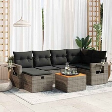 VIDAXL - Salon de jardin modulable - Résine tressée - Gris - 55 x 62 x 69 cm