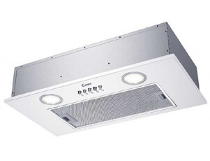 CBG625/1W - Hotte - groupe filtrant - largeur : 52 cm - profondeur : 28 cm - evacuation & recyclage - finition blanche et métallique