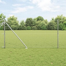 Poteaux de clôture avec pique 7 pcs Ø32 mm 160 cm Acier galvanisé 42004276