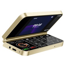 Smartphone Avizar Téléphone Portable pliable 2G Double écran double SIM Batterie 1350mAh Dorée