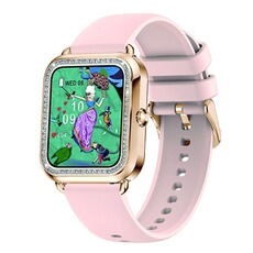 Montre connectée Avizar Montre Connectée Modèle Maria en Acier Inoxydable avec Suivi Santé et Appels Rose