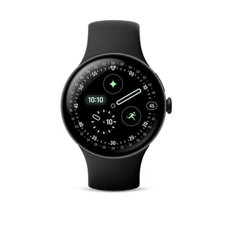 Montre connectée Google Pixel Watch 4 45 mm 4G Noir Mat avec bracelet sport fluoroélastomère Noir Volcanique