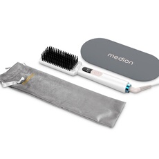 Brosse lissante chauffante - MD19859 - 46W - 5 niveaux de 165 à 210 °C - Ecran LCD - Blanc