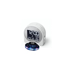Muse Réveil M-09-CW - Radio-réveil LCD Blanc - Lumière LED OVNI