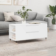 vidaXL - Table basse - 102 x 44,5 x 50 cm - Blanc