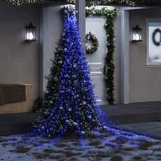 Guirlande de Sapin de Noël 320 LED, Guirlande Lumineuse d'Arbre avec 8 Modes, Décoration de Fenêtre de Fête Mariage, Moderne, Bleu