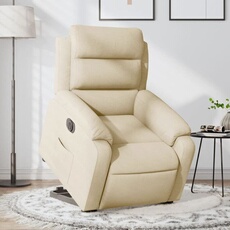 VIDAXL - Fauteuil de relaxation électrique - Inclinable - Tissu - Crème
