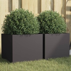 VIDAXL - Jardinière - Acier - 32x30x29 cm - Noir