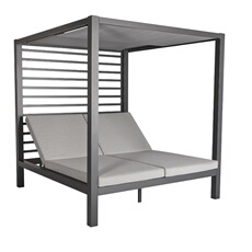 Lit de jardin 2 places structure aluminium gris foncé MATALA