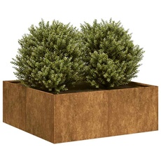 vidaXL - Jardinière - Acier - 80x80x30 cm - Marron