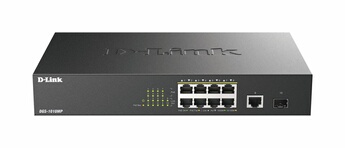 DGS 1010MP - Commutateur - non géré - 8 x 10/100/1000 (PoE+) + 1 x 10/100/1000 (liaison montante) + 1 x 1000 Base-X SFP (liaison montante) - de