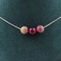Collier Perles Tourmaline melon d'eau + Lave 8 mm Chaine en Collier Perles Tourmaline melon d'eau + Lave 8 mm Chaine en