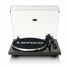 Barre de son Lenco LBT-345WA - Platine vinyle avec Bluetooth® et cellule Ortofon 2M Red, stabilisateur de plateau chromé inclus - Noyer