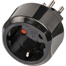 Adaptateur de Voyage Prise Europe vers Suisse IP20 16A Noir