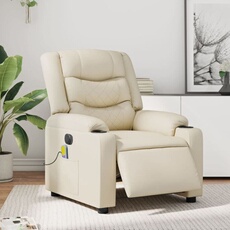 VIDAXL - Fauteuil de relaxation - Électrique - Massage - Crème