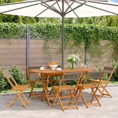 Vidaxl Gris Chaises De Jardin Pliables Lot De 6 Bois D Acacia Massif