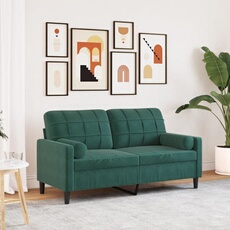 VIDAXL - Canapé 2 places - Velours - Vert - 140 cm