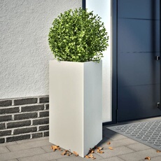 Vidaxl Blanc Jardinière Triangulaire 50X43x75 Cm Acier