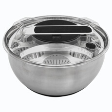Secret de Gourmet - Essoreuse à salade en inox - 3,5 L - Argent - Inox