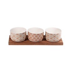 Set apéritif 3 pièces Rangoli - - Multicolore - Grès