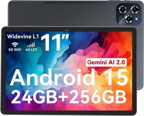 Tablette tactile GENERIQUE Tablette Tactile BESTTAB W90 11" FHD, 1920*1200, RAM 24Go ROM 256Go-SD 2To, Caméras AI 8MP + 16MP, Android 15, 8000 mAh, WiFi 6