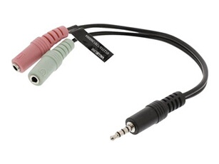 Valueline Polybag - Prise de casque micro - mini jack 4 pôles mâle pour mini-phone stereo 3.5 mm femelle - 20 cm - noir