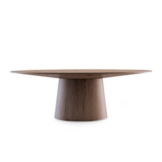 Table à manger ovale en bois de noyer 1013C, Ø220 x 110 x 76 cm. -