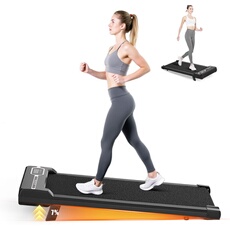 Tapis de course incliné 0-7 %, Vitesse 1-8 km/h, 2.5 HP, Avec Télécommande et Ecran LED - Noir