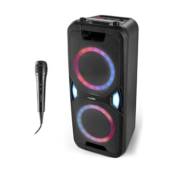 Micro rouge-Microphone karaoké sans fil avec haut-parleur Bluetooth Micro rouge-Microphone karaoké sans fil avec haut-parleur Bluetooth