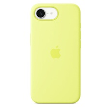 Coque en silicone jaune fluo pour iPhone 16e