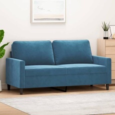 VIDAXL - Canapé 2 places - Velours - Bleu - 140 cm