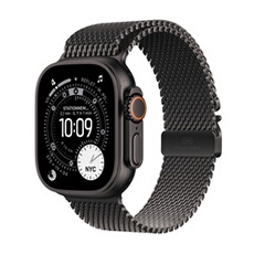 Watch Ultra 3 GPS + Cellular 49mm Boitier en Titane Noir avec Bracelet Milanais Titane Noir - Small