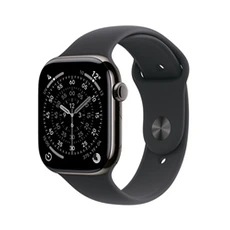 Apple watch Apple Apple Watch Series 10 GPS + Cellular 46mm Boîtier en Titane Ardoise avec Bracelet Sport Noir - S/M