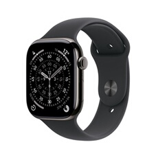Watch Series 11 GPS + Cellular 46mm Boitier en Titane Ardoise avec Bracelet Sport Noir - S/M