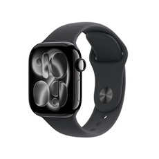 Watch Series 11 GPS + Cellular 42mm Boitier en Aluminium Noir de Jais avec Bracelet Sport Noir - S/M