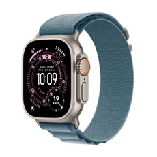 Watch Ultra 3 GPS + Cellular 49mm Boitier en Titane Naturel avec Boucle Alpine Bleu Clair - Small